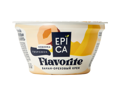 Йогурт Эпика Фаворит 7,6% банан и орех 130г, шт