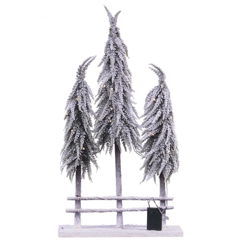 Изделие декоративное "Елки" с подсветкой, L42 W11 H76 см (3хАА, не прилаг)