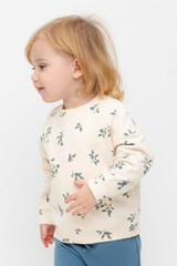 джемпер  для девочки  КР 302308/айвори,голубика к561