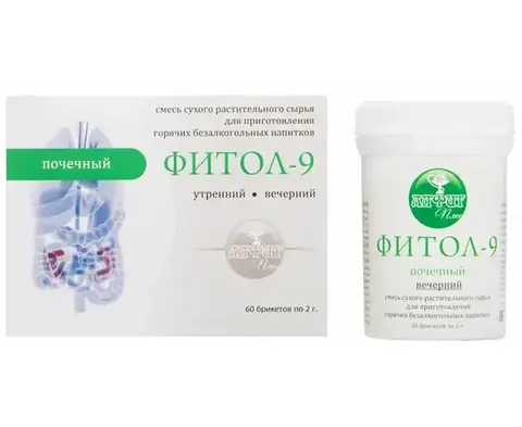 Фитосбор в брикетах ФИТОЛ-9 Почечный, 60 брикетов по 2 гр., Алфит Плюс