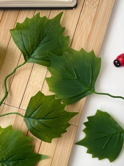 Осина, ветка искусственная, зеленая, 60 см, набор 2 шт.