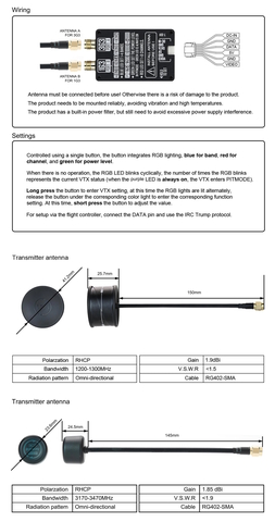 Видеопередатчик FPV RushFPV 1.3G/3.3G Dual-Band VTX