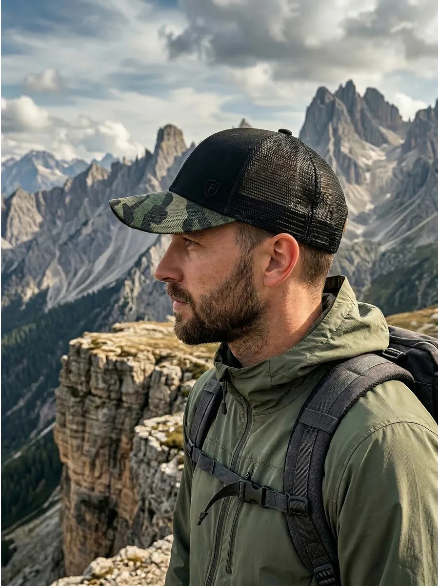 Бейсболка с сеткой летняя камуфляж