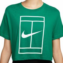 Женская теннисная футболка Nike Court Dri-Fit Heritage Crop Top - malachite