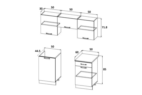 Кухня Рио New 1.5 м дуб крафт