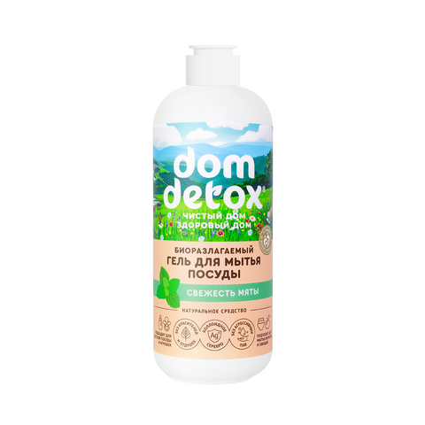 Гель для мытья посуды Свежесть мяты Dom Detox 500 мл | Дом Природы