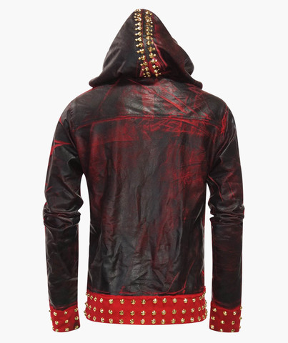 The Saints Sinphony | Худи мужское RED BLACK GOLD WAXED BIKER JACKET спина