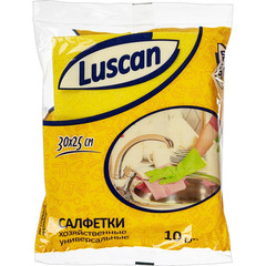 Салфетки хозяйственные Luscan универсал. вискоза 60-70г/м2 30х25 см 10шт/уп