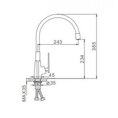 Смеситель для кухни, Frap, гибк излив, с картриджем, бел, F4458