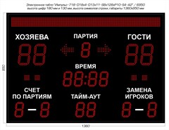 Табло для волейбола Импульс 718-D18x4-D13x11-S8x128xP10-S4-A2