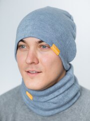 Снуд-горловинка из турецкой шерсти серо-голубой