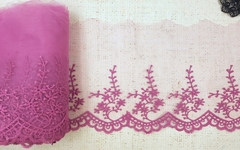 Вышивка на сетке, ш. 19 см, лиловый