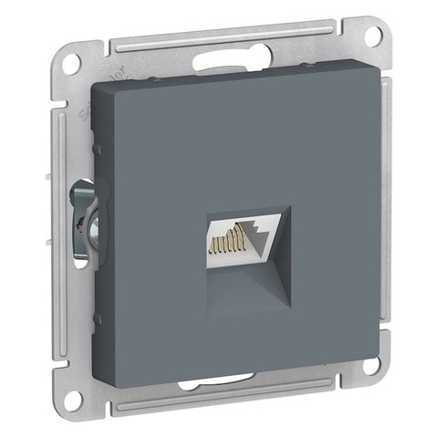Розетка компьютерная разъём RJ 45 6 кат. Цвет Грифель. Schneider Electric AtlasDesign. ATN000786
