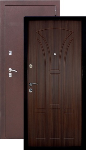 Входная металлическая дверь Сибирь-Лайт металл/МДФ (медь+венге)  ЗСД Сибирь из стали 1,2 мм с 2 замками