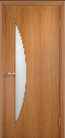 Дверь VIVA 06 Луна, цвет миланский орех, остекленная