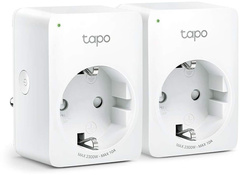 TP-Link Tapo P100 (2-pack) Умная мини Wi-Fi розетка, 220–240 В, максимальная нагрузка 10 А, 50/60 Гц, Wi-Fi 2,4 ГГц