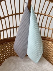 Вафельные салфетки для кормления (серый+ментол)