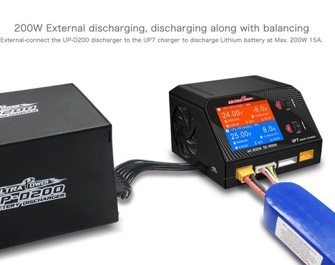 Зарядное устройство UltraPower UP7 AC 200W, DC 400W, 10A, 6S Lipo, два канала