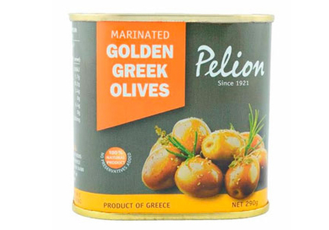Золотые маринованные оливки "Pelion", 290г