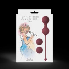 Набор бордовых вагинальных шариков Love Story Diva - 