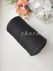 Black polyester cord 2mm