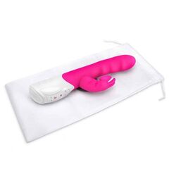 Розовый вибромассажер с клиторальной стимуляцией Clitoral Suction Rabbit - 24,5 см. - 