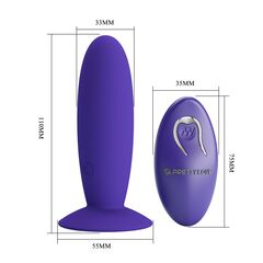 Фиолетовый анальный вибростимулятор Remote Control Vibrating Plug Youth - 11 см. - 