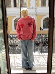 Свитшот c кроше, розовый