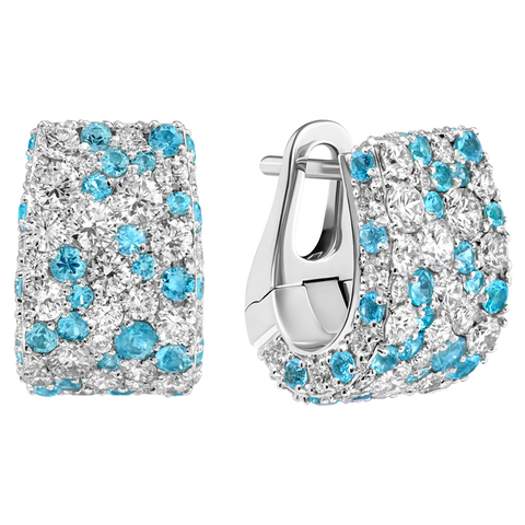 Серьги с Бриллиантами и Турмалинами Параиба, E0256-1/4