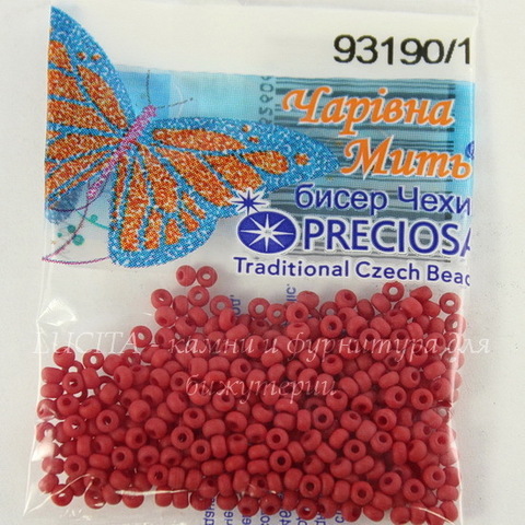 93190 Бисер 10/0 Preciosa Керамика матовый ягодно-красный