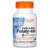 Активный фолат с кватрефоликом 400 мкг, Fully Active Folate 400 mcg With Quatrefolic, Doctor's Best, 90 капсул 1