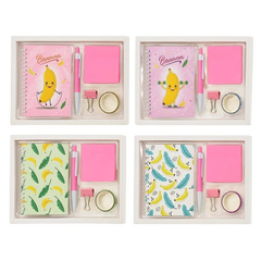 
          Канцелярский набор Basir с блокнотом, автоматической ручкой, скотчем, зажимом и блоком для записей, серия "Банан", ассорти