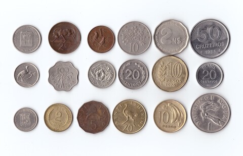 Набор иностранных монет 18 шт. Африка и др. Без повторов XF, UNC
