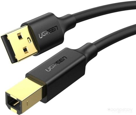 Кабель UGREEN US135 (10352) USB 2.0 A(m) to USB-B(m) Print Cable double magnetic ring 5м черный
