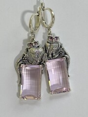 Филин (серьги из серебра)