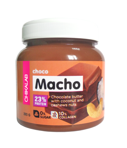 Паста Chikalab Choco Macho Шоколадная с кокосом и кешью, 250 гр