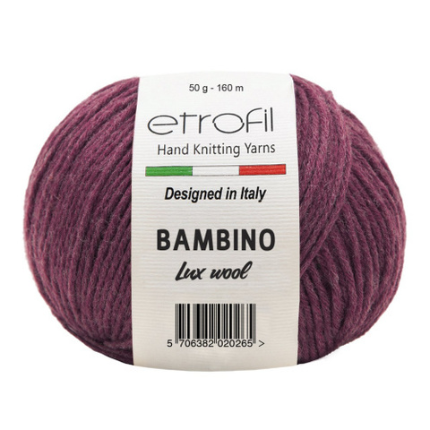 Пряжа Bambino Lux Wool , 50г, 160м, 60%шерсть мериноса, 40%акрил (цена за уп)