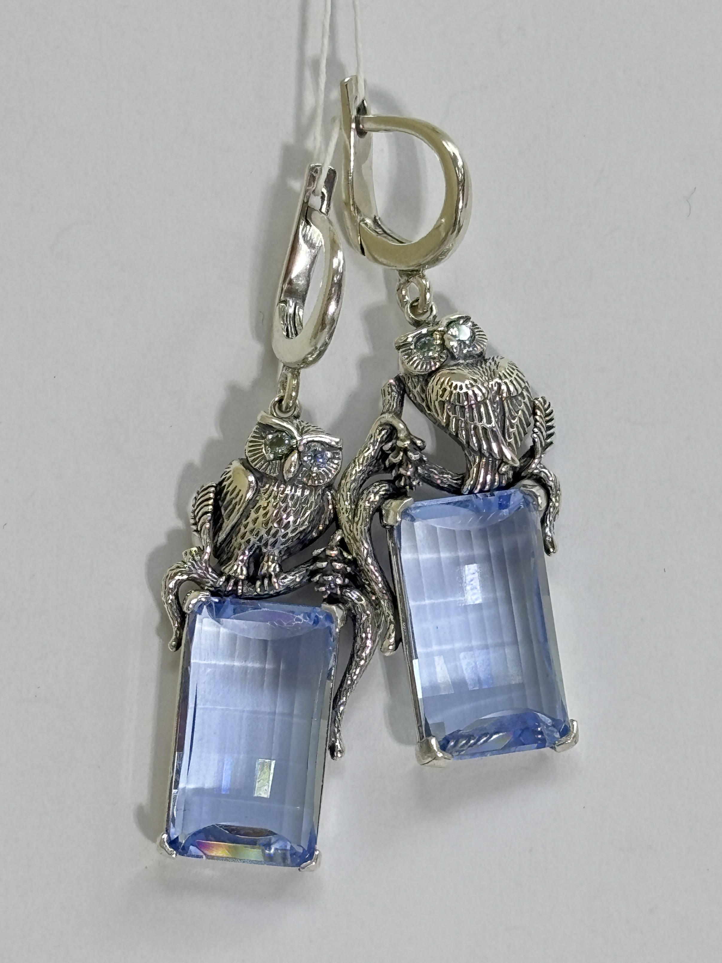 Филин (серьги из серебра)