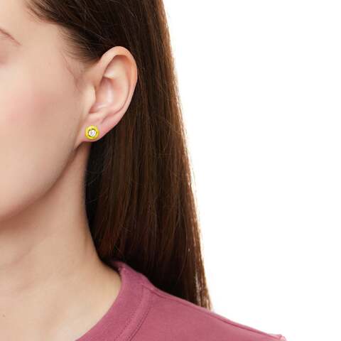 Circle Yellow Earrings