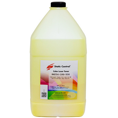 Тонер Static Control Универсальный для HP CLJ Pro M254, (Odyssey), Y, 1 кг, флакон
