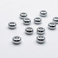 Бусина, цвет серебро (родий), размер 3,3*5,9 мм, цена за 10 шт