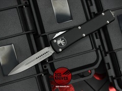 Нож Microtech UTX-70 A+++ D/E - клинок серый апокалиптик, рукоять черная