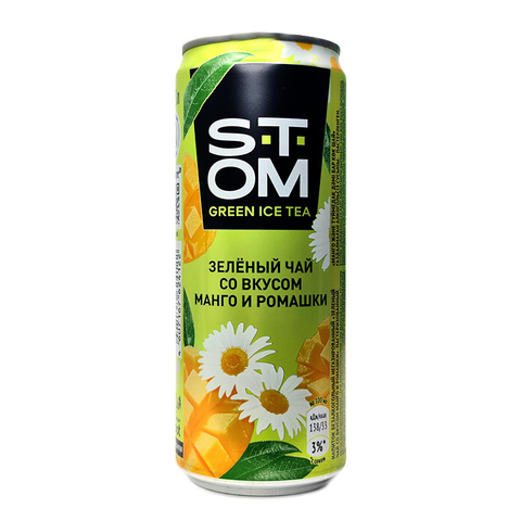 Чай. зеленый Стом Ромашка и Манго  0,33 л ЖБ