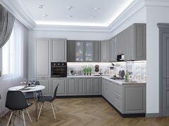 Угловая модульная кухня Ницца-04 Графит - Graphite 2340*3200/2700*600