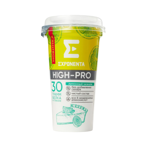 Напиток Exponenta High-pro обезжиренный Лимонный чизкейк 250гр