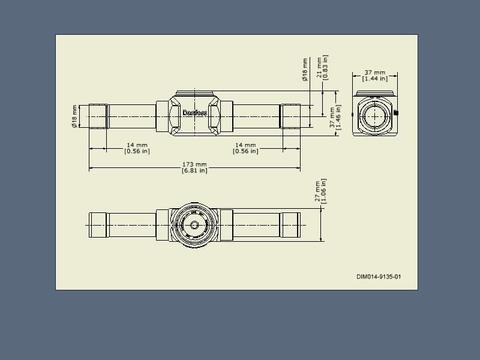 Danfoss 014-0195 SGN 18s Смотровое стекло 18 мм ODFxODF