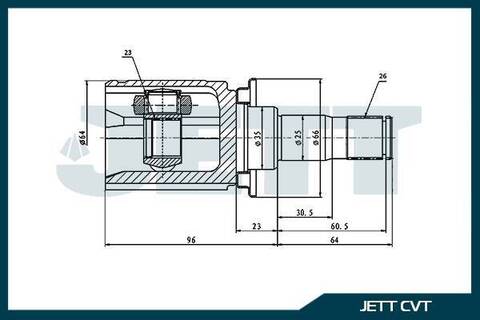 ШРУС внутренний JETT V40-9050