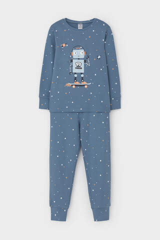 пижама  для мальчика  К 1621/синий джинс,звездочки