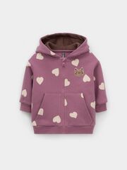 джемпер  для девочки  КР 302824/темная орхидея,сердечки к589