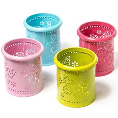 
          Подставка-стакан для канцтоваров Alingar, металлическая, круглая, узор "Бабочка", ассорти